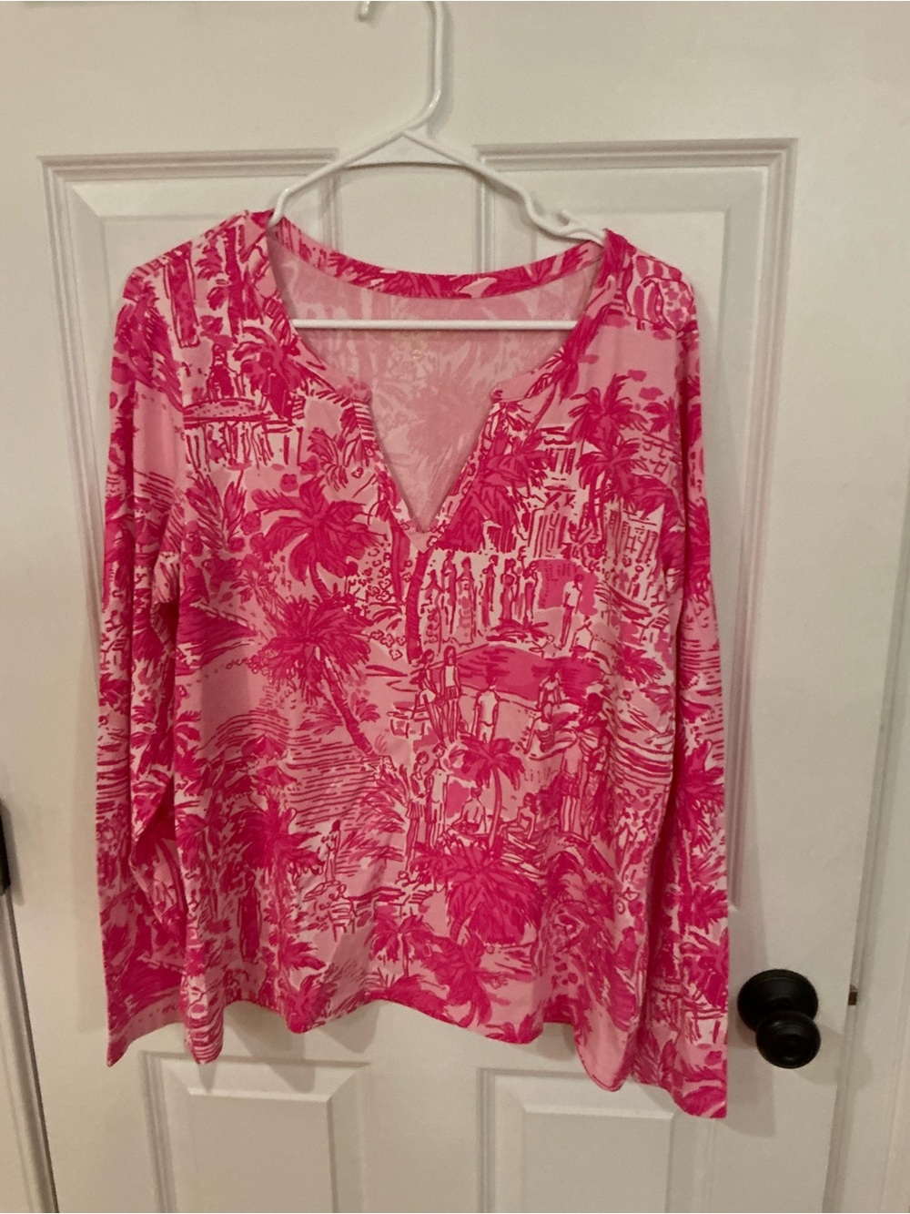 Lilly Pulitzer Kayleigh Rule Breakers Toile top t-shirt sz XL - Picture 2 of 7